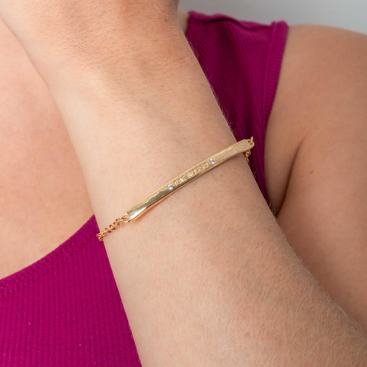 Pst-5312-Fo Pulseira De Plaquinha De Pai Nosso Com Zircônias Cristais.