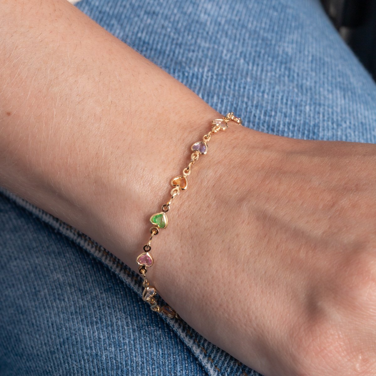 Pst-5343-Fo Pulseira De Corações Coloridos.