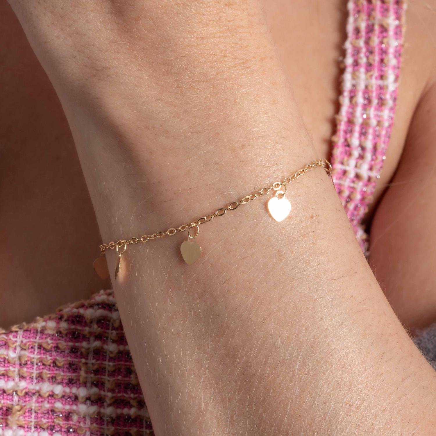 Pst-5354-Fo Pulseira Com Pingentes De Corações.