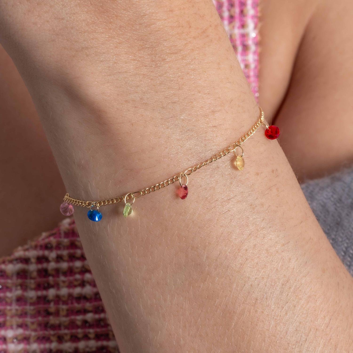 Pst-5365-Fo Pulseira Com Zircônias Coloridas.