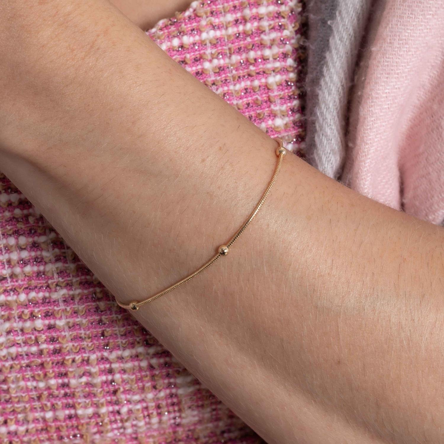 Pst-5369-Fo Pulseira Rabo De Rato Com Bolinhas.