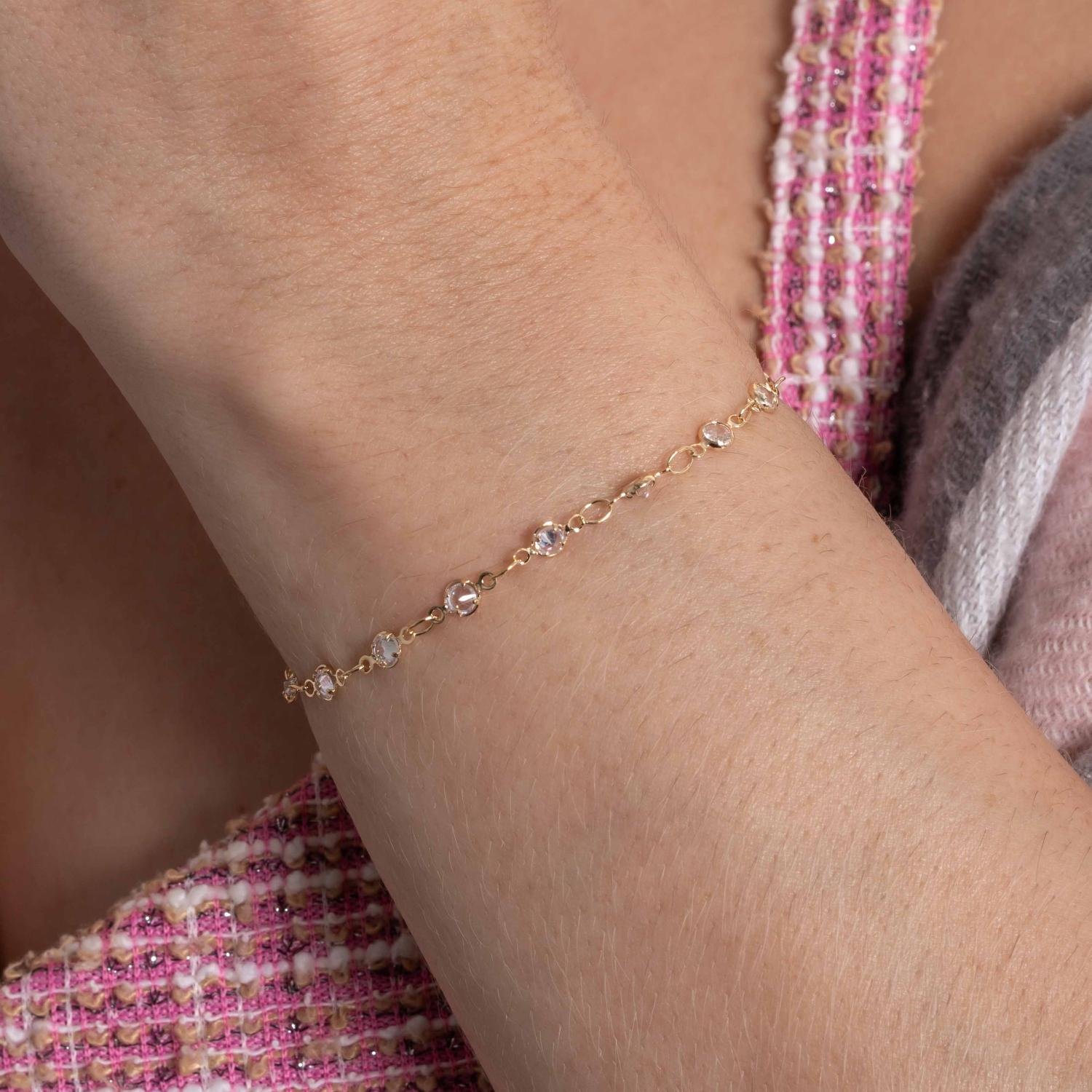 Pst-5375-Fo Pulseira De Elos Com Zircônias Cristais.