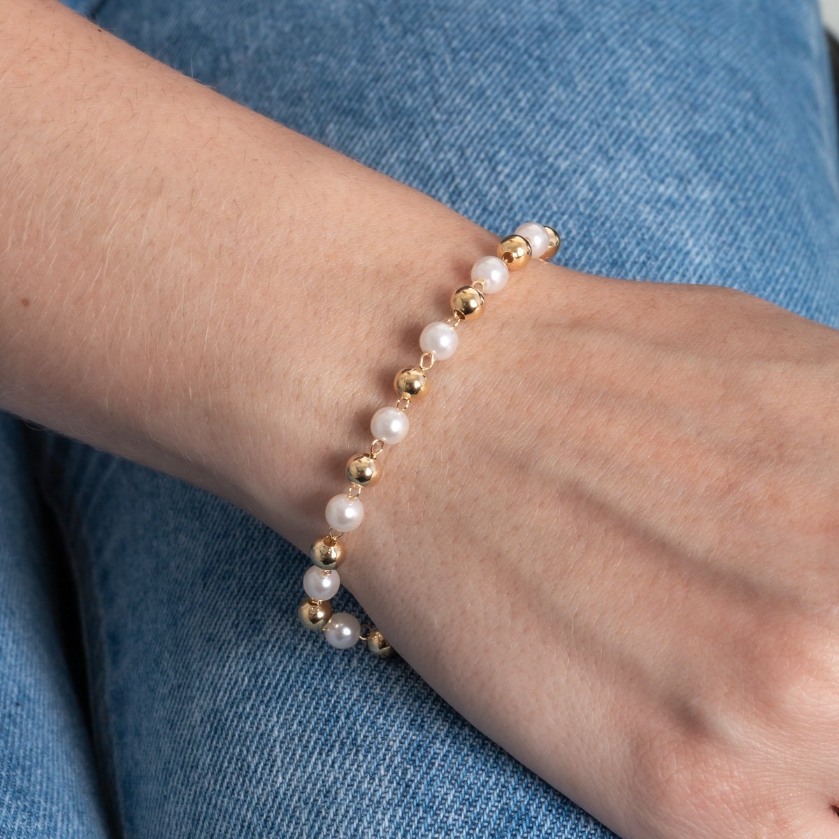 Pst-5385-Fo Pulseira De Bolinhas E Pérolas.