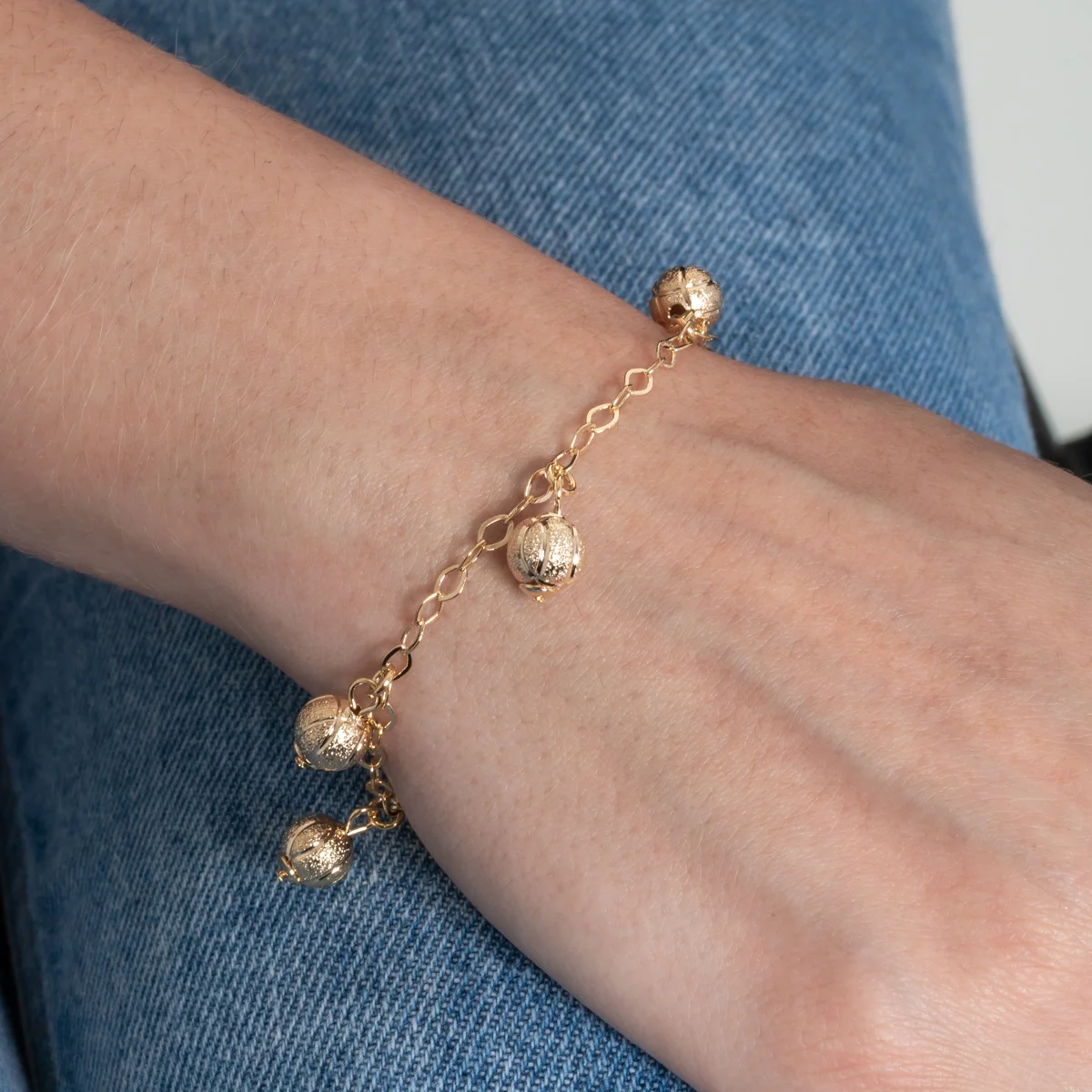 Pst-5400-Fo Pulseira Com Bolinhas Foscas.