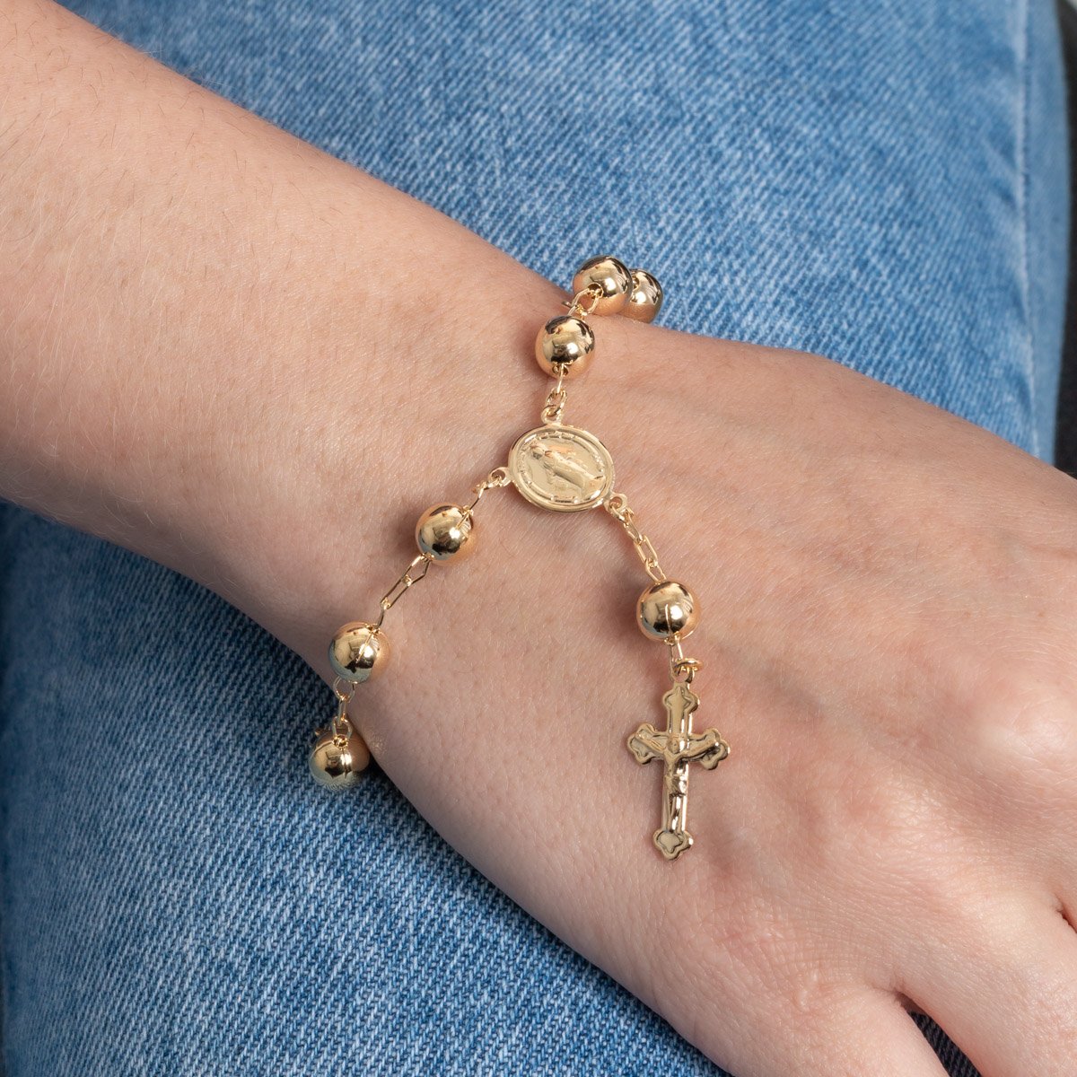 Pst-5401-Fo Pulseira Terço Nossa Senhora Das Graças.