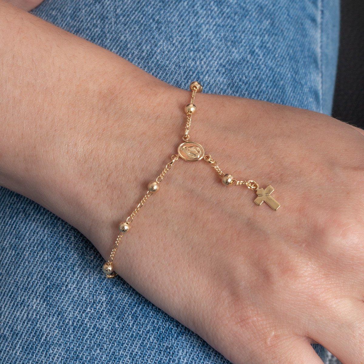 Pst-5410-Fo Pulseira Terço Nossa Senhora Das Graças.