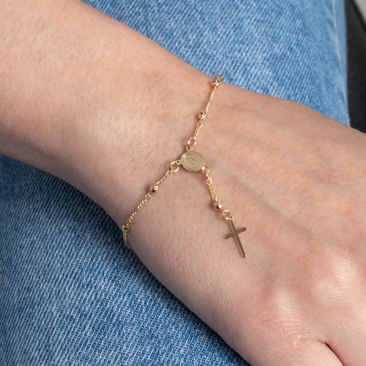 Pst-5411-Fo Pulseira Terço Nossa Senhora Das Graças.