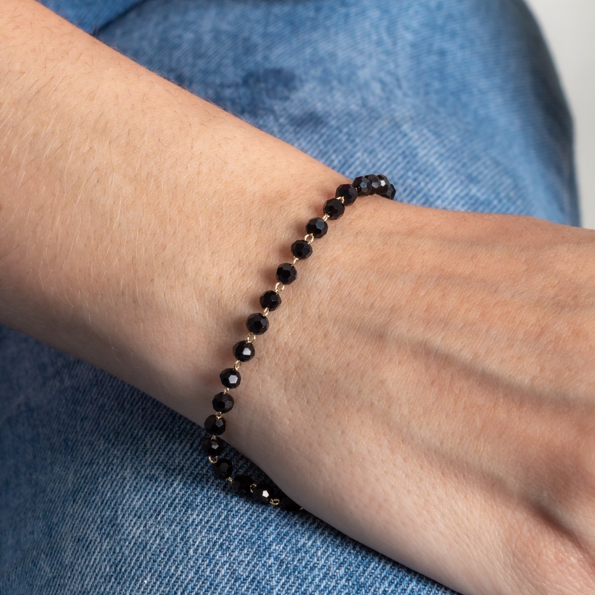 Pst-5453-Fo Pulseira De Bolinhas Pretas.