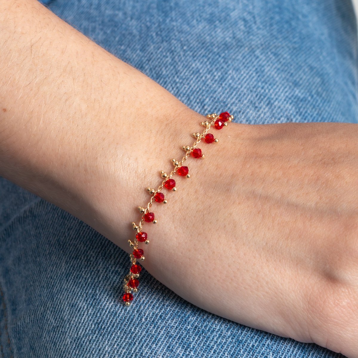 Pst-5455-Fo Pulseira De Bolinhas Vermelhas.