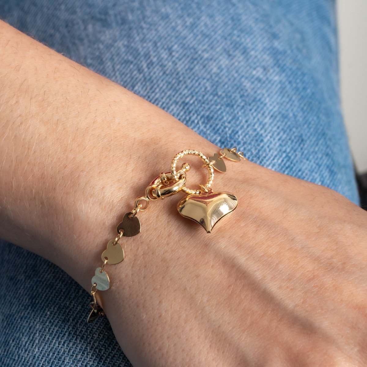 Pst-5456-Fo Pulseira De Corações Com Fecho Boia.