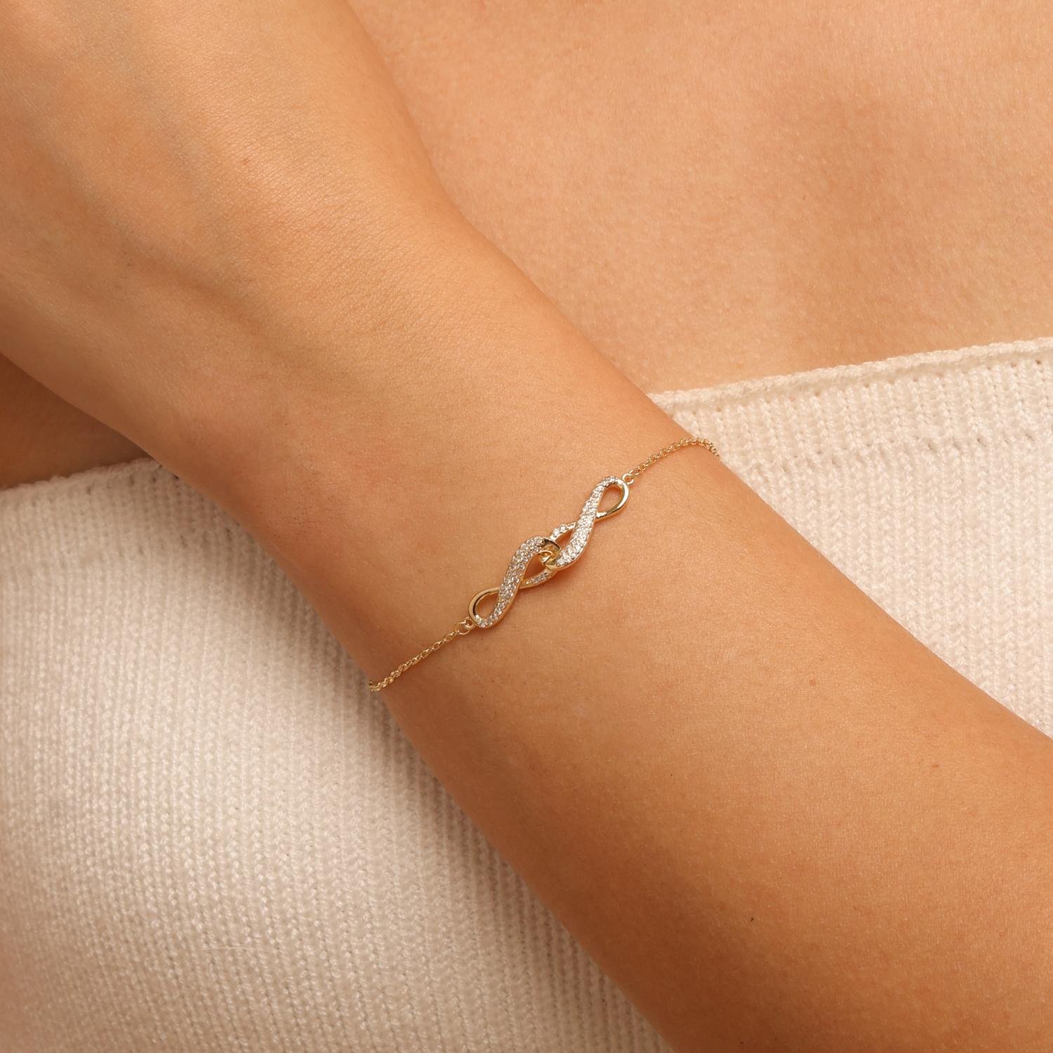 Pst-5647-Fo Pulseira Infinitos Entrelaçados Cravejados