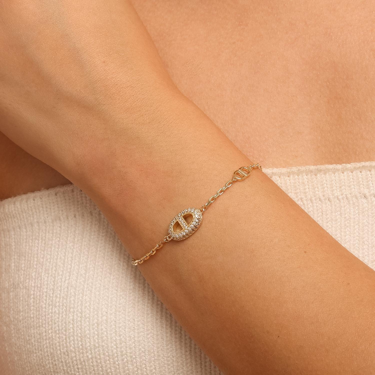 Pst-5654-Fo Pulseira Feminina com Elos Lacre