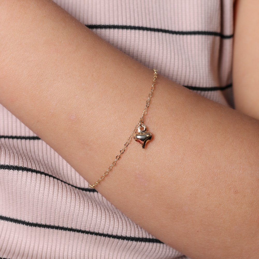 Psti-147-Fo Pulseira Infantil De Coração Liso