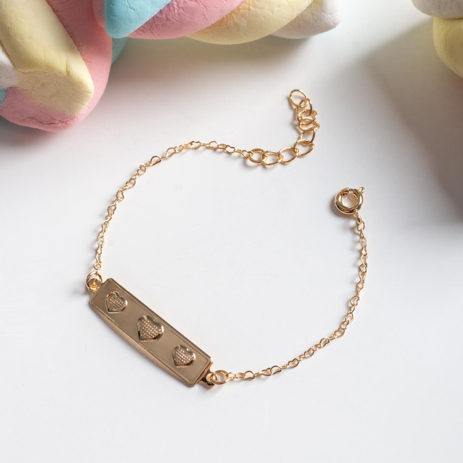 Psti-151-Fo Pulseira Baby Plaquinha Com Corações