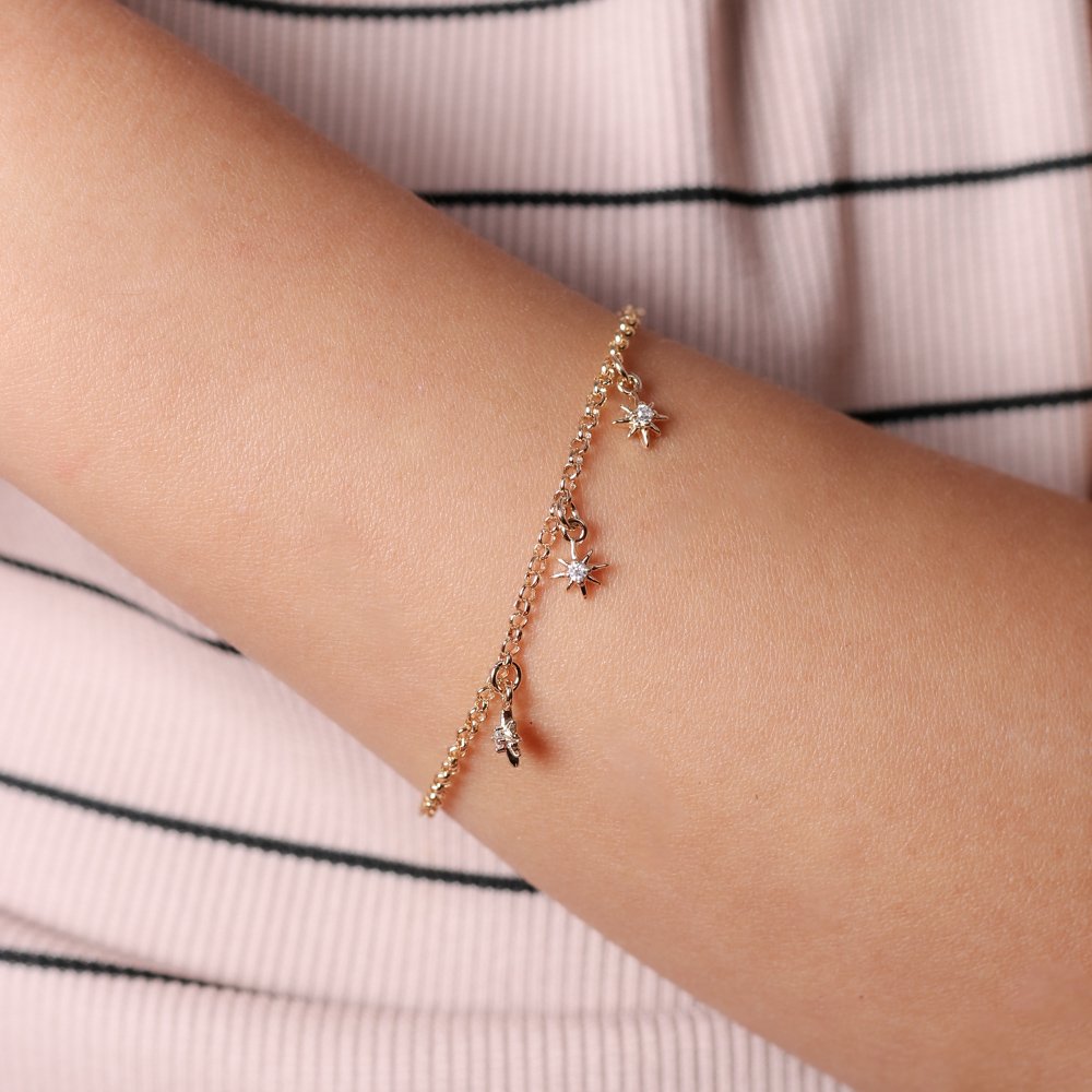 Psti-184-Fo Pulseira De Estrelas Cravejadas