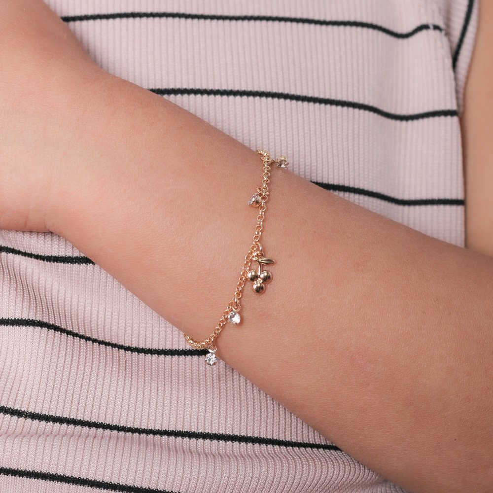 Psti-191-Fo Pulseira Infantil De Uva E Zircônias.