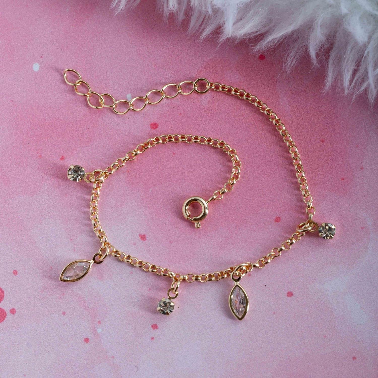 Psti-217-Fo Pulseira Infantil De Zircônias Cristal.