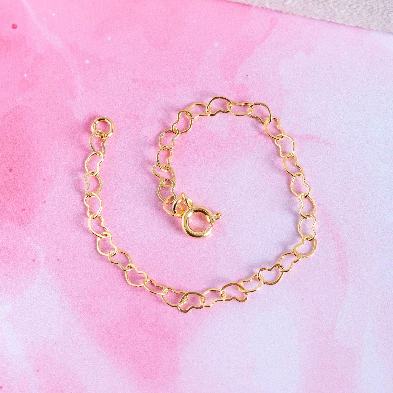 Psti-250-Fo Pulseira Infantil De Elos De Corações.