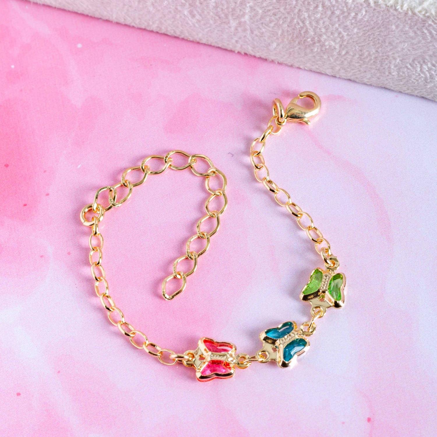 Psti-254-Fo Pulseira Infantil De Borboletinhas Coloridas.