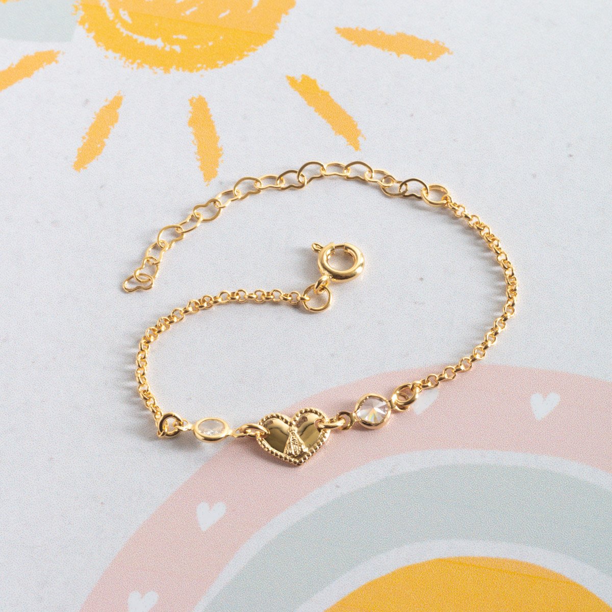 Psti-260-Fo Pulseira Infantil Nossa Senhora Aparecida Cristal.