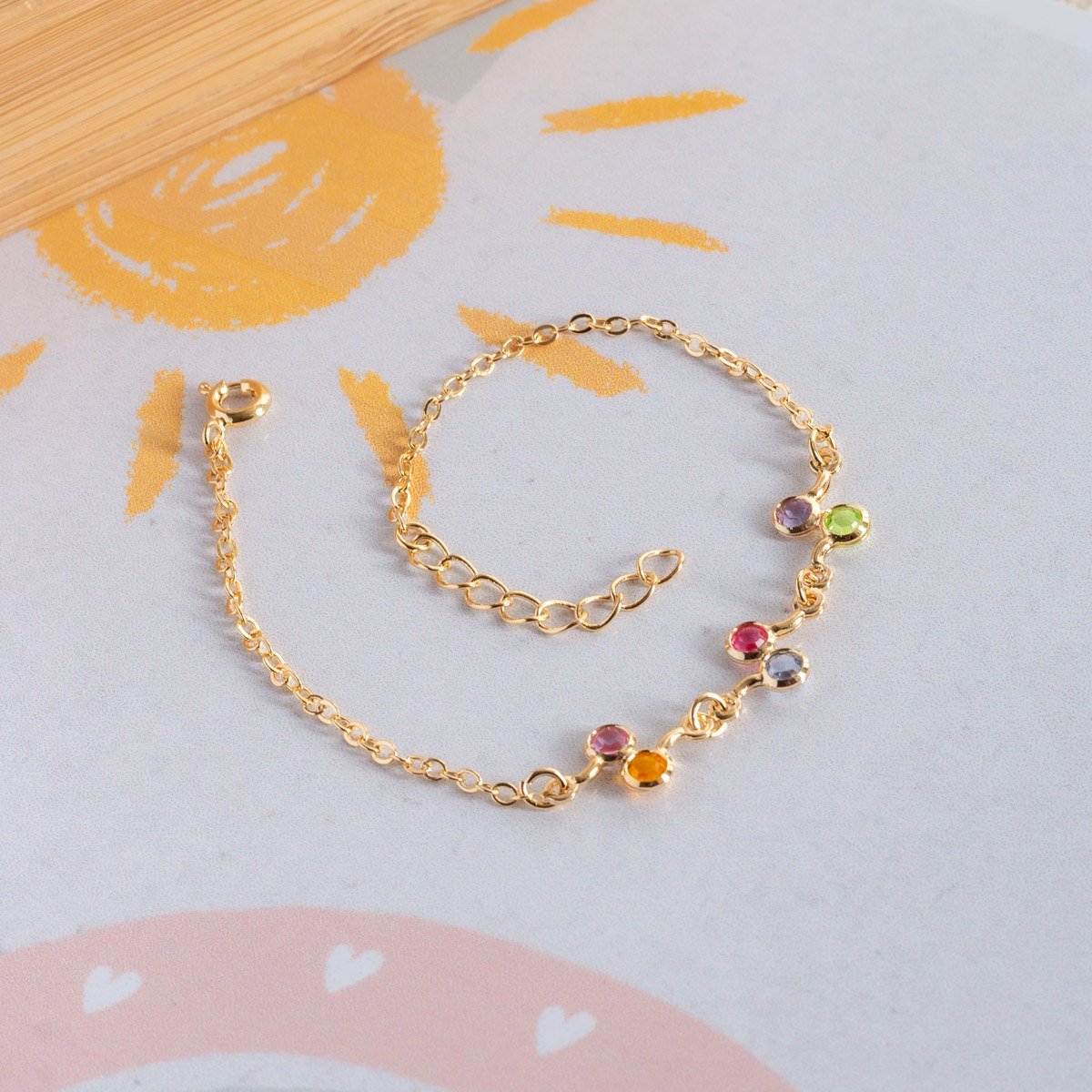 Psti-271-Fo Pulseira Infantil Com Zircônias Coloridas.