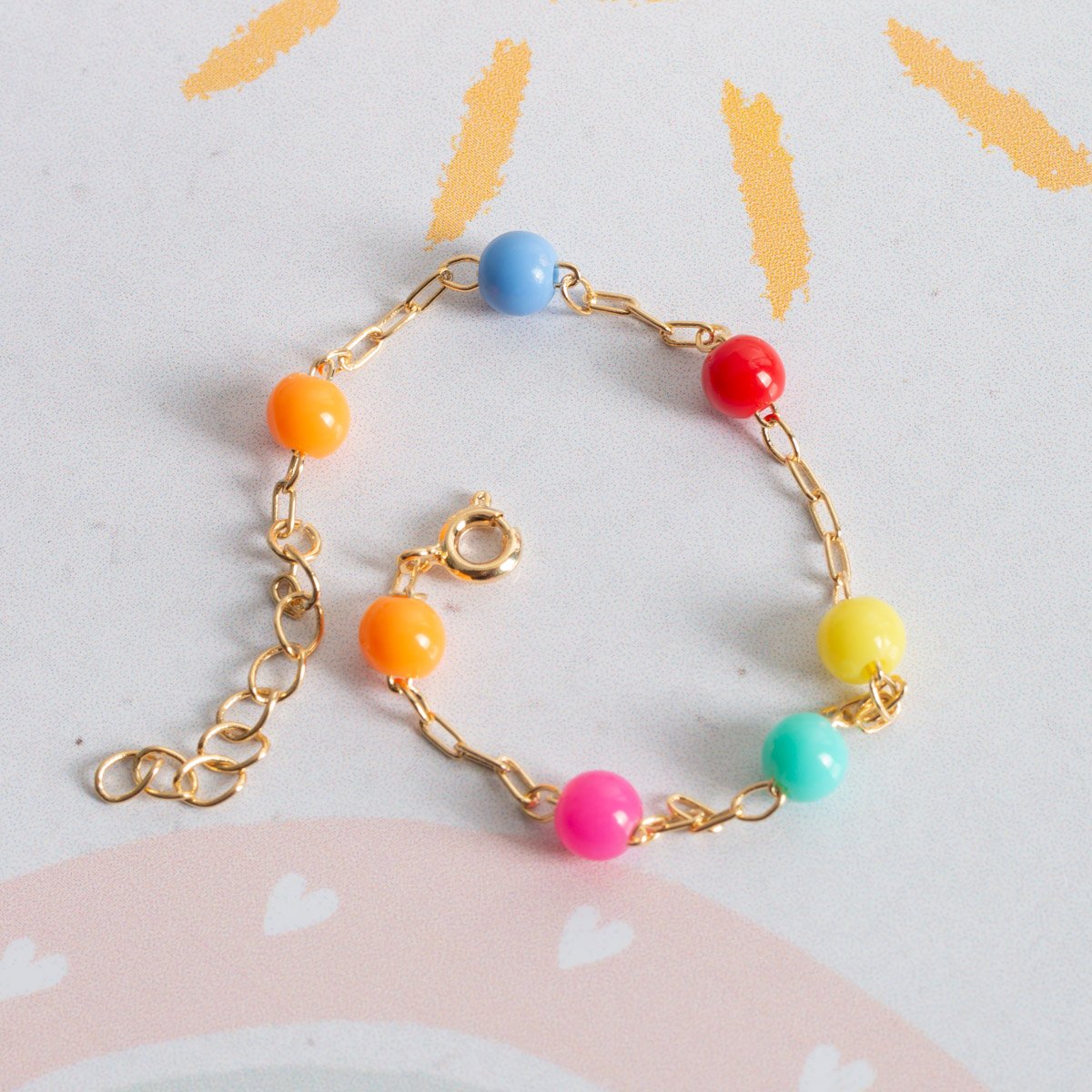 Psti-274-Fo Pulseira Infantil Bolinhas Coloridas.