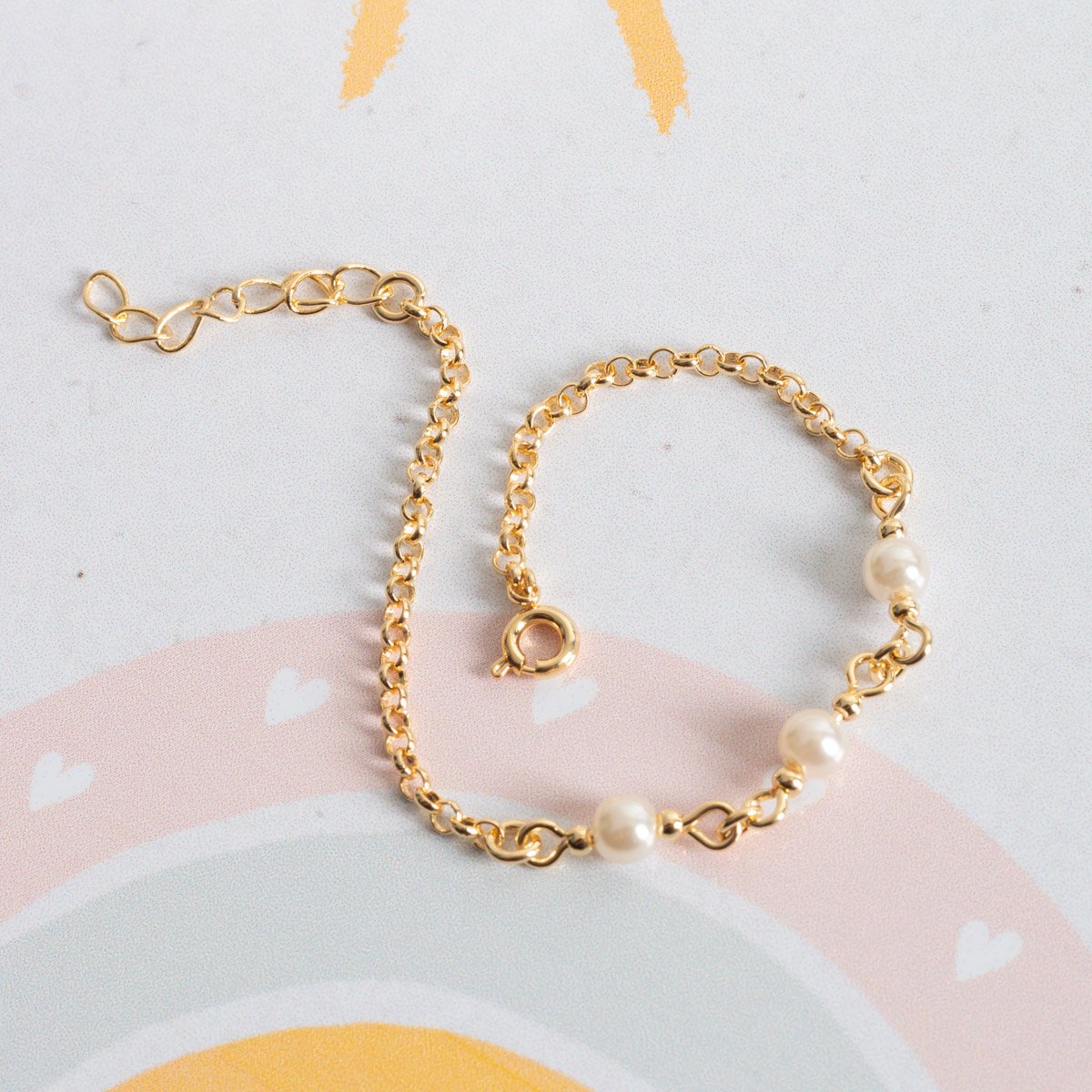 Psti-277-Fo Pulseira De Pérolas Infantil.