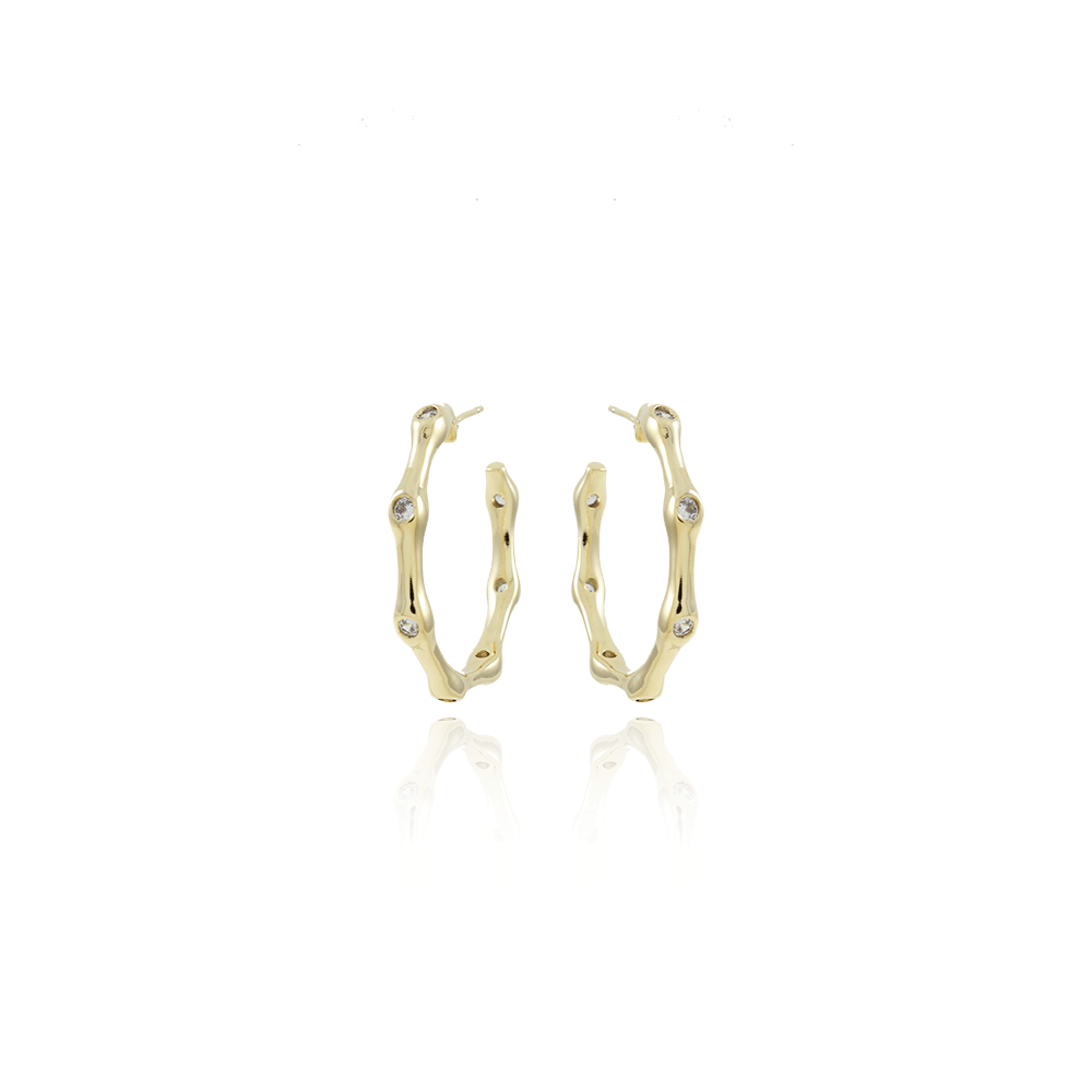 Tn03098-Do Brinco Meia Argola Cravejada Cristal.