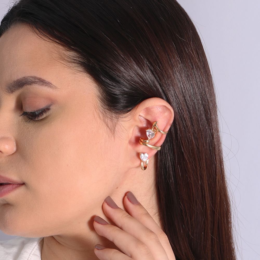 Tn02019-Do Brinco E Piercing Fake Cravejados Cristal