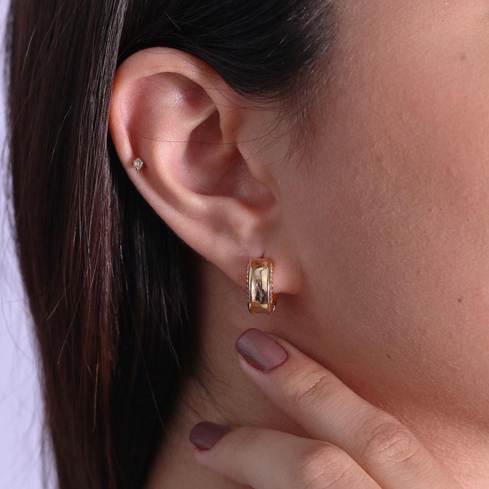 Tn02026-Do Brinco De Argola Articulada Cravejada Cristal (13mm)