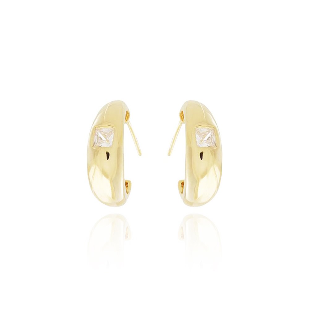 Tn02065-Do Brinco Meia Argola Cravejado Cristal (20mm)