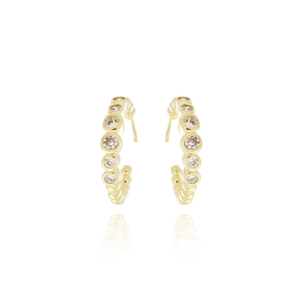 Tn02068-Do Brinco Meia Argola Cravejado Cristal (20mm)