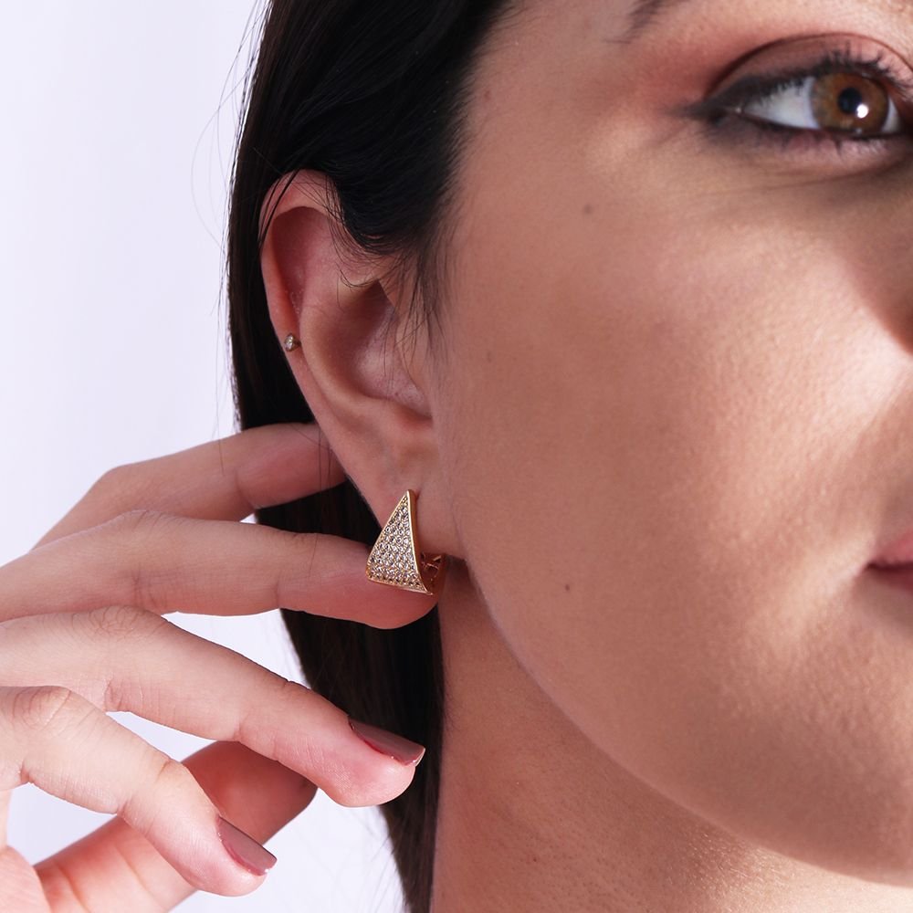 Tn02081-Do Brinco De Argolinha Articulada Cravejada Cristal (16mm)