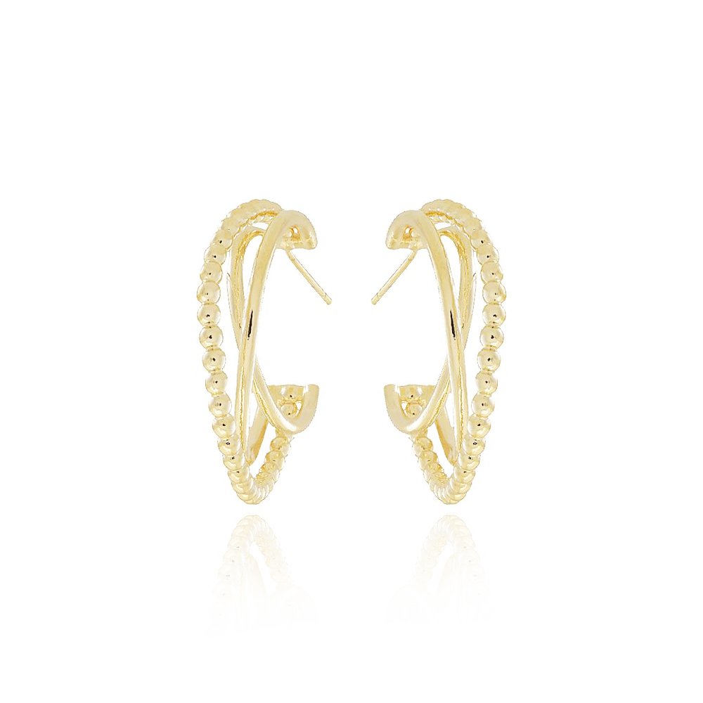 Tn02087-Do Brinco Meia Argola Transpassada Detalhada (35mm)