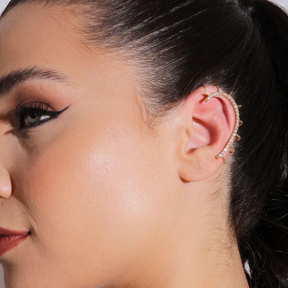 Tn02089-Do Brinco Ear Cuff Cravejado Cristal