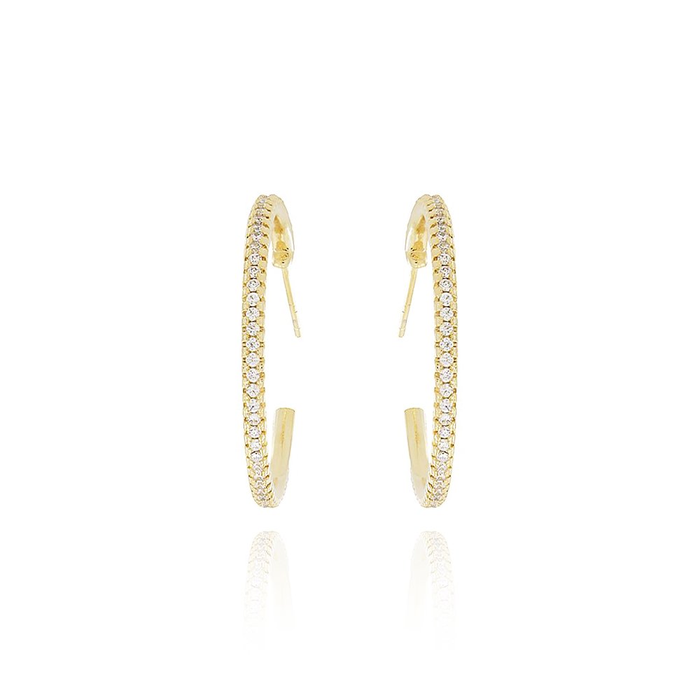 Tn02093-Do Brinco Meia Argola Cravejado Cristal (29mm)