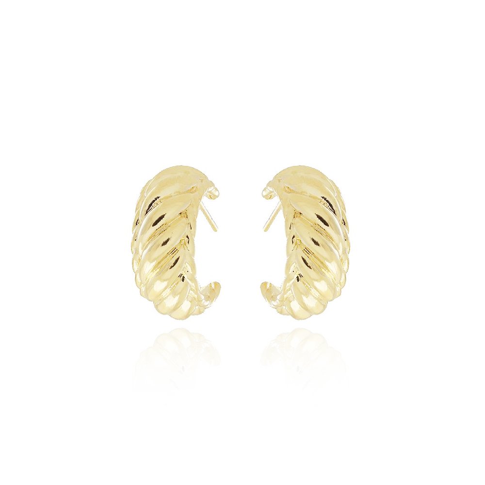 Tn02098-Do Brinco Meia Argola Detalhada Lisa (19mm)