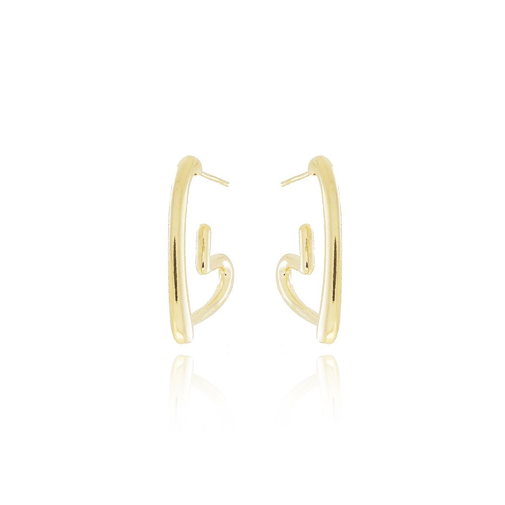 Tn02100-Do Brinco Meia Argola De Coração (27,5mm)