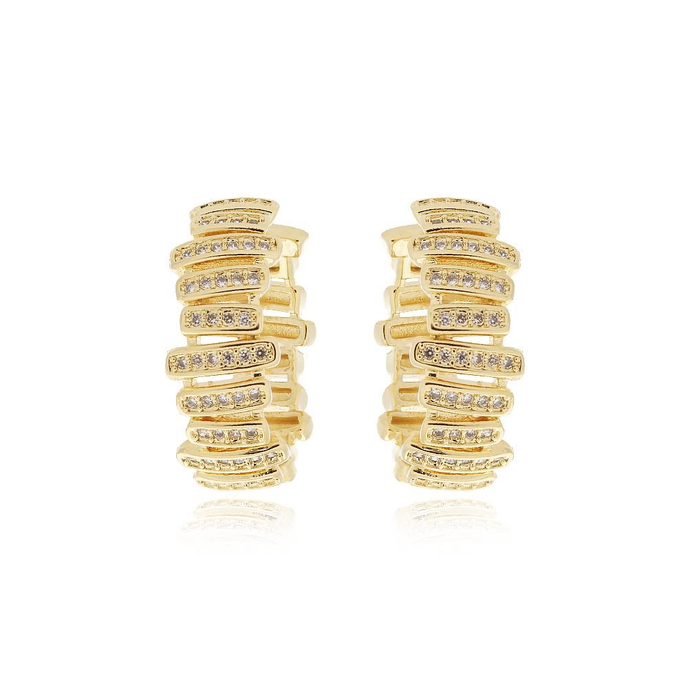 Tn02119-Do Brinco Meia Argola Detalhada Cravejado Cristal (24mm)