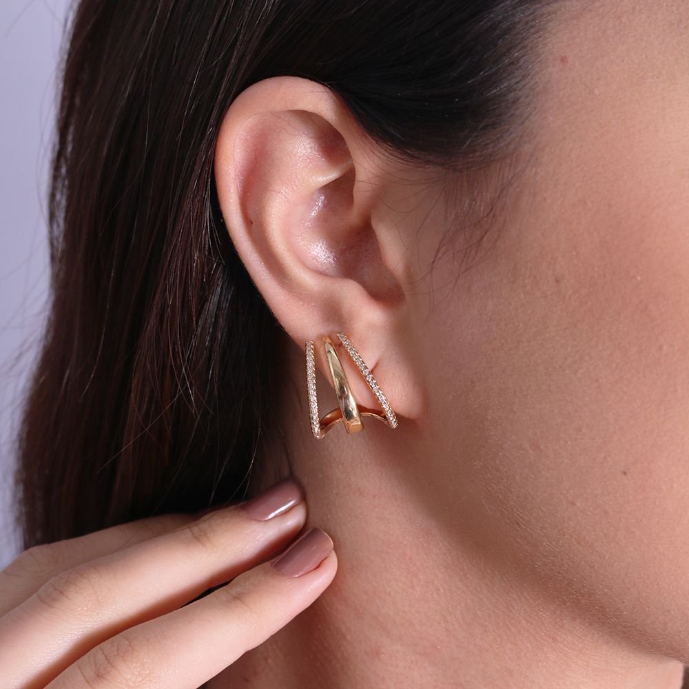 Tn02121-Do Brinco Ear Hook Cravejado Cristal (21mm)