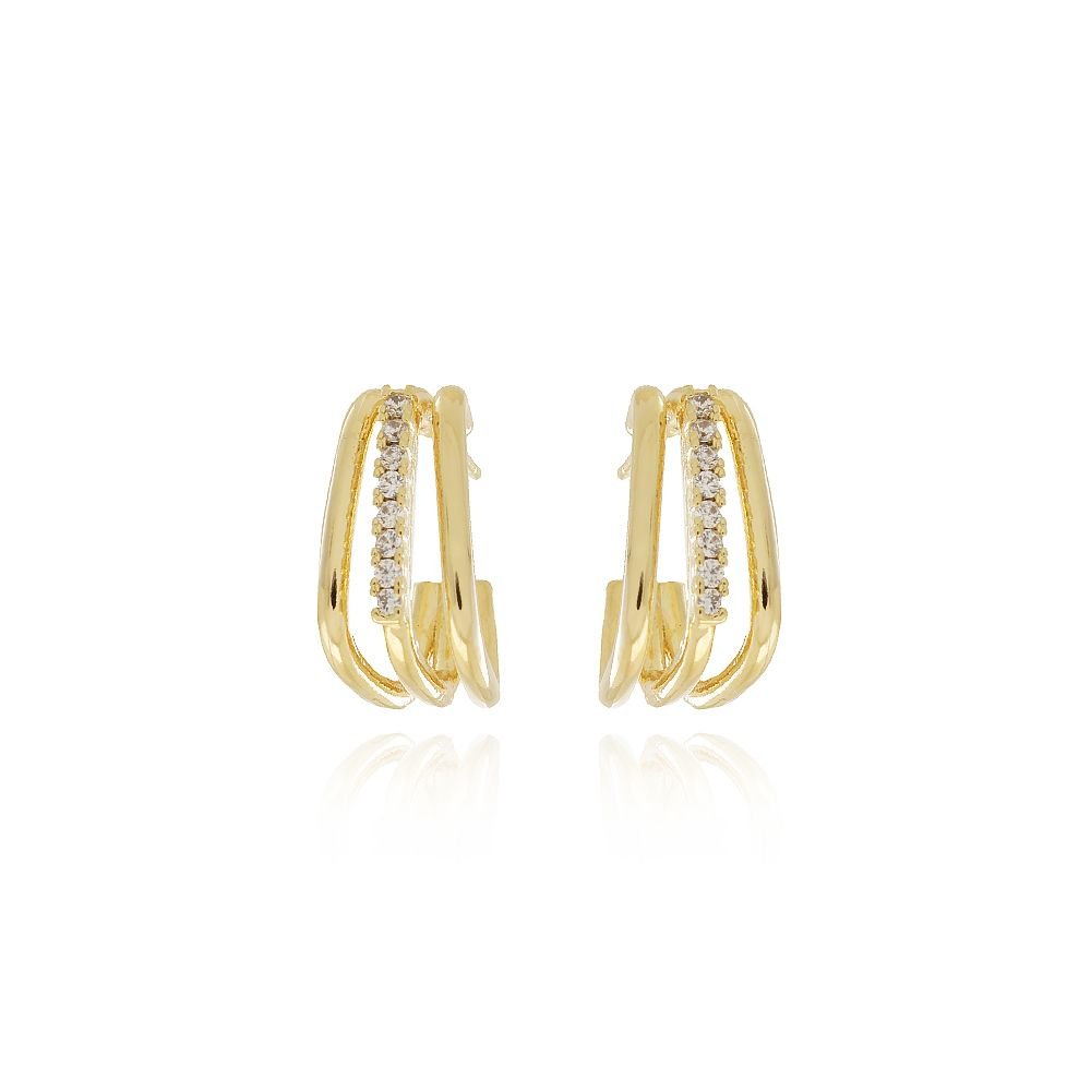 Tn02136-Do Brinco Meia Argola Quadrada Cravejada (17mm)
