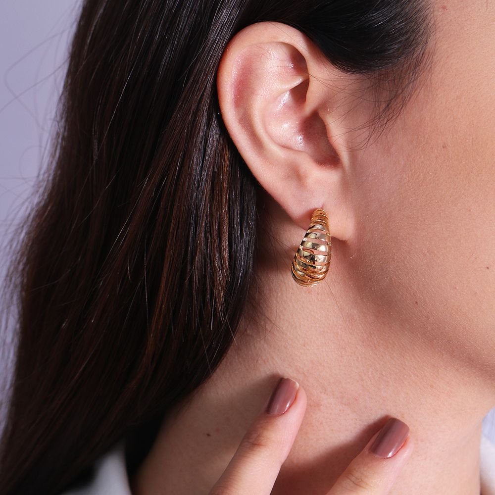 Tn02149-Do Brinco Meia Argola Detalhada Lisa (24mm)