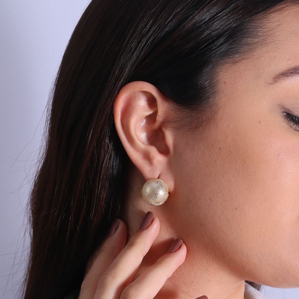 Tn02159-Do Brinco De Argola Articulada De Esfera Detalhada (17mm)