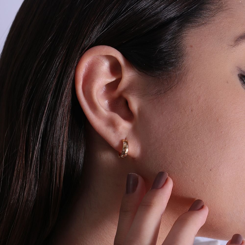 Tn02174-Do Brinco De Argolinha Cravejada Cristal (11mm)