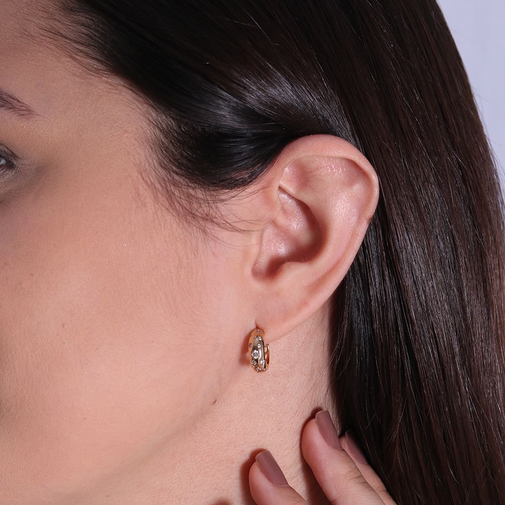 Tn02177-Do Brinco De Argolinha Articulada Cravejada Cristal (13mm)