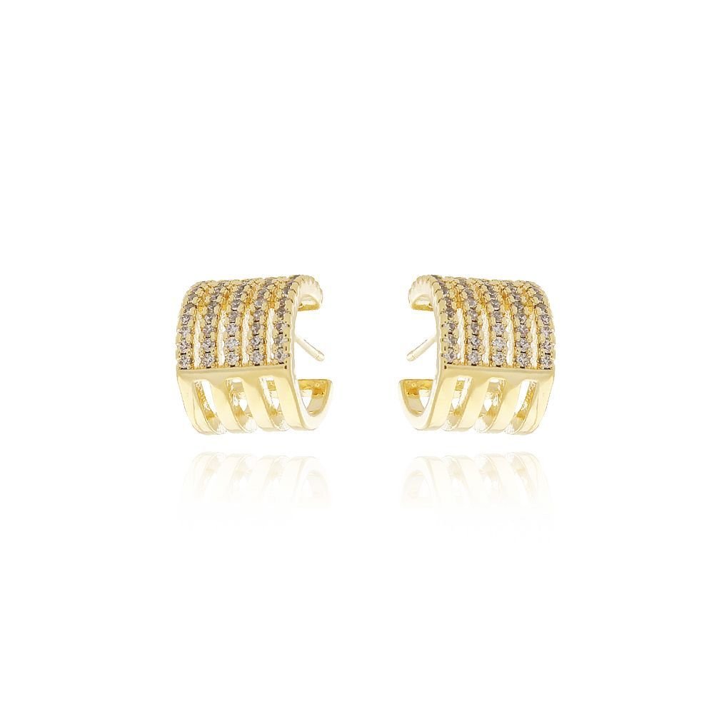 Tn02207-Do Brinco Meia Argolinha Cravejado Cristal (12mm)
