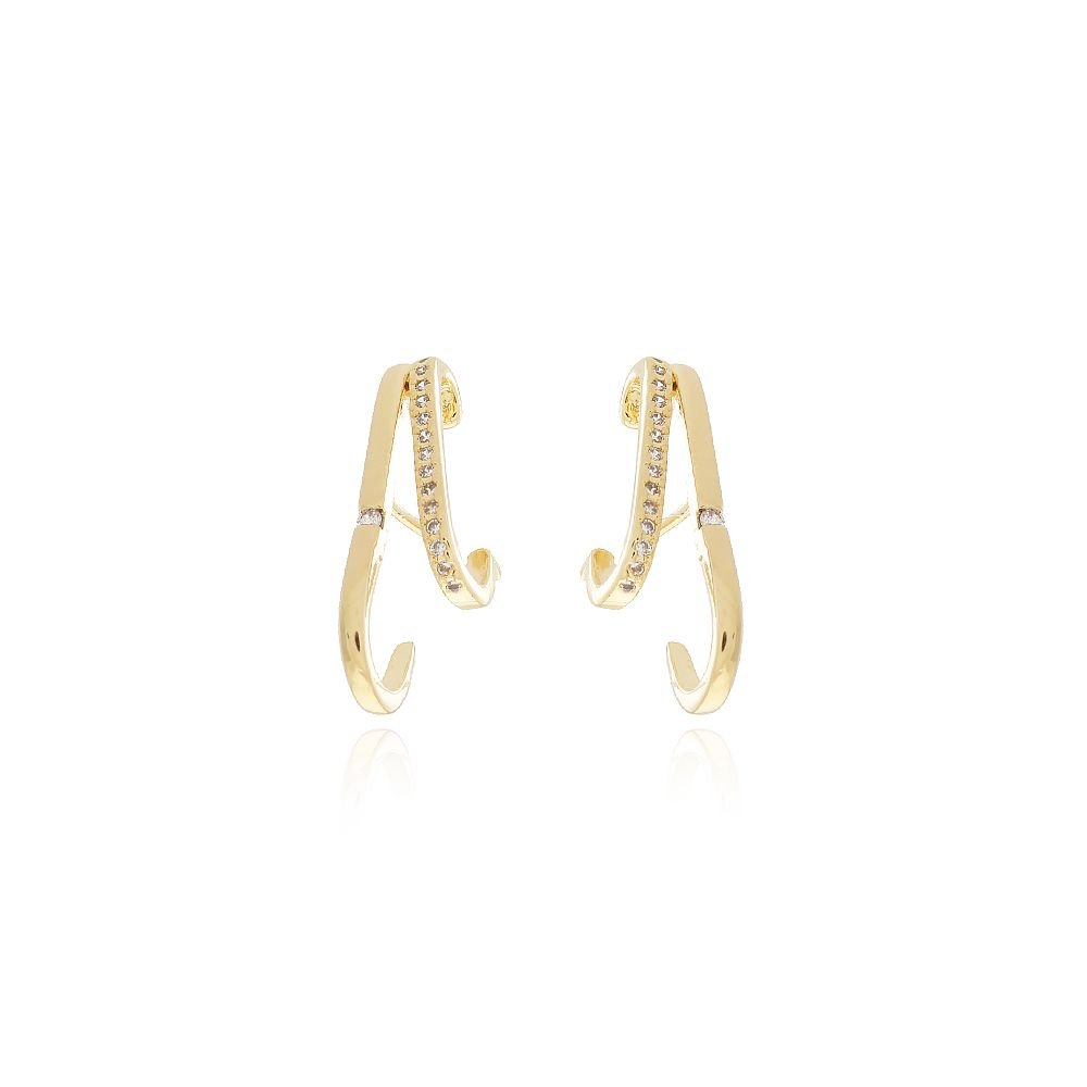 Tn02229-Do Brinco Ear Hook Cravejado Cristal (24mm)