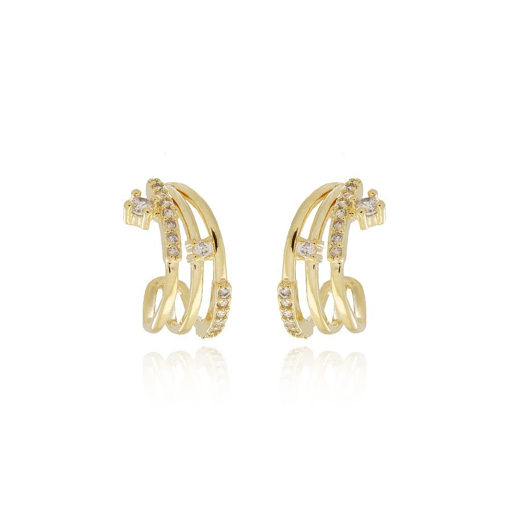 Tn02230-Do Brinco Meia Argola Detalhada Cravejada (17mm)