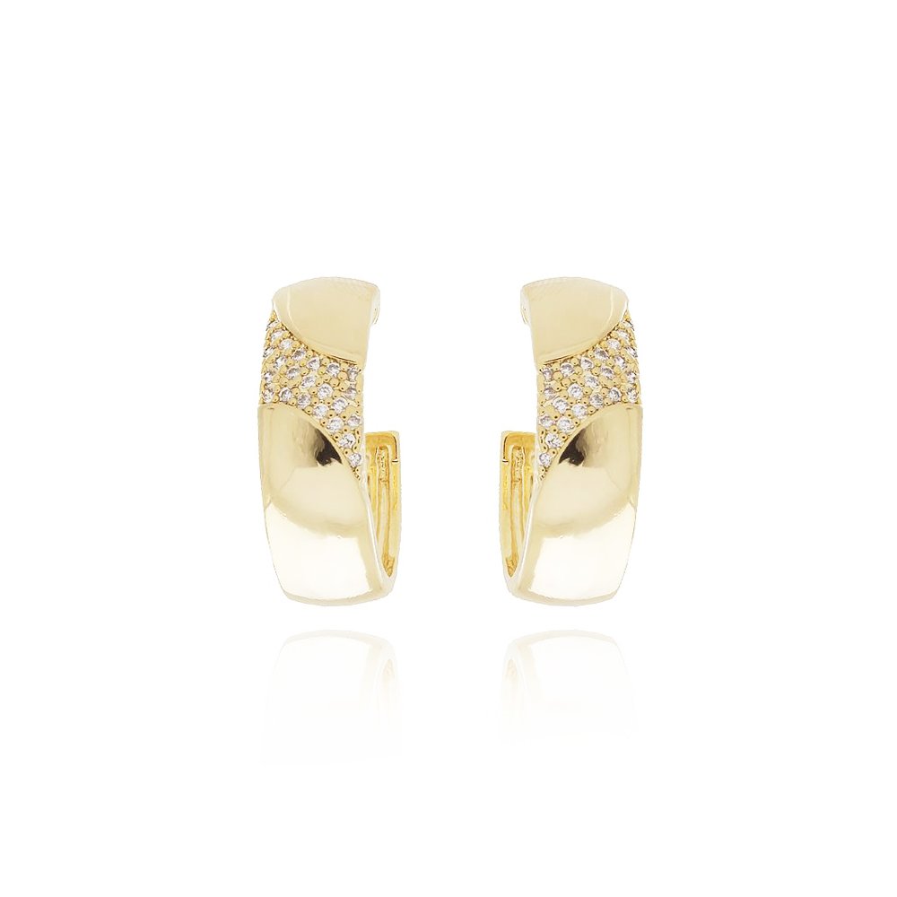 Tn02267-Do Brinco Meia Argola Cravejado Cristal (23mm)