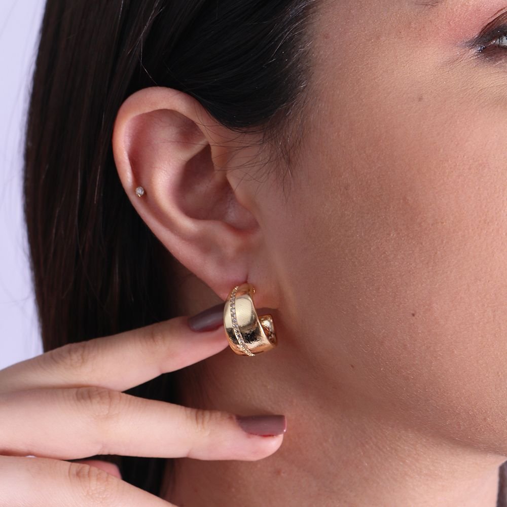 Tn02271-Do Brinco Meia Argola Cravejado Cristal (19mm)